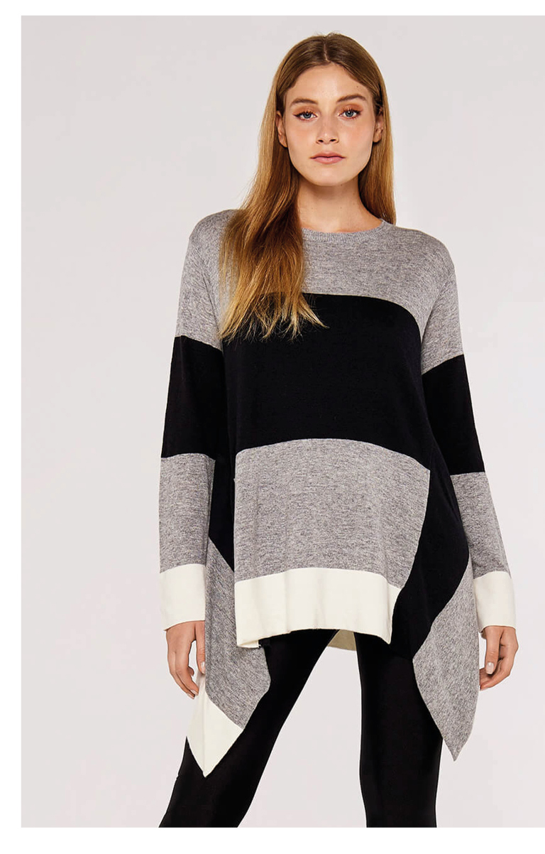 Statement Colour Block Waterfall Jumper