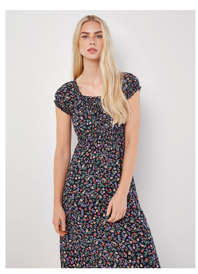 Garden Floral Milkmaid Midi Dress